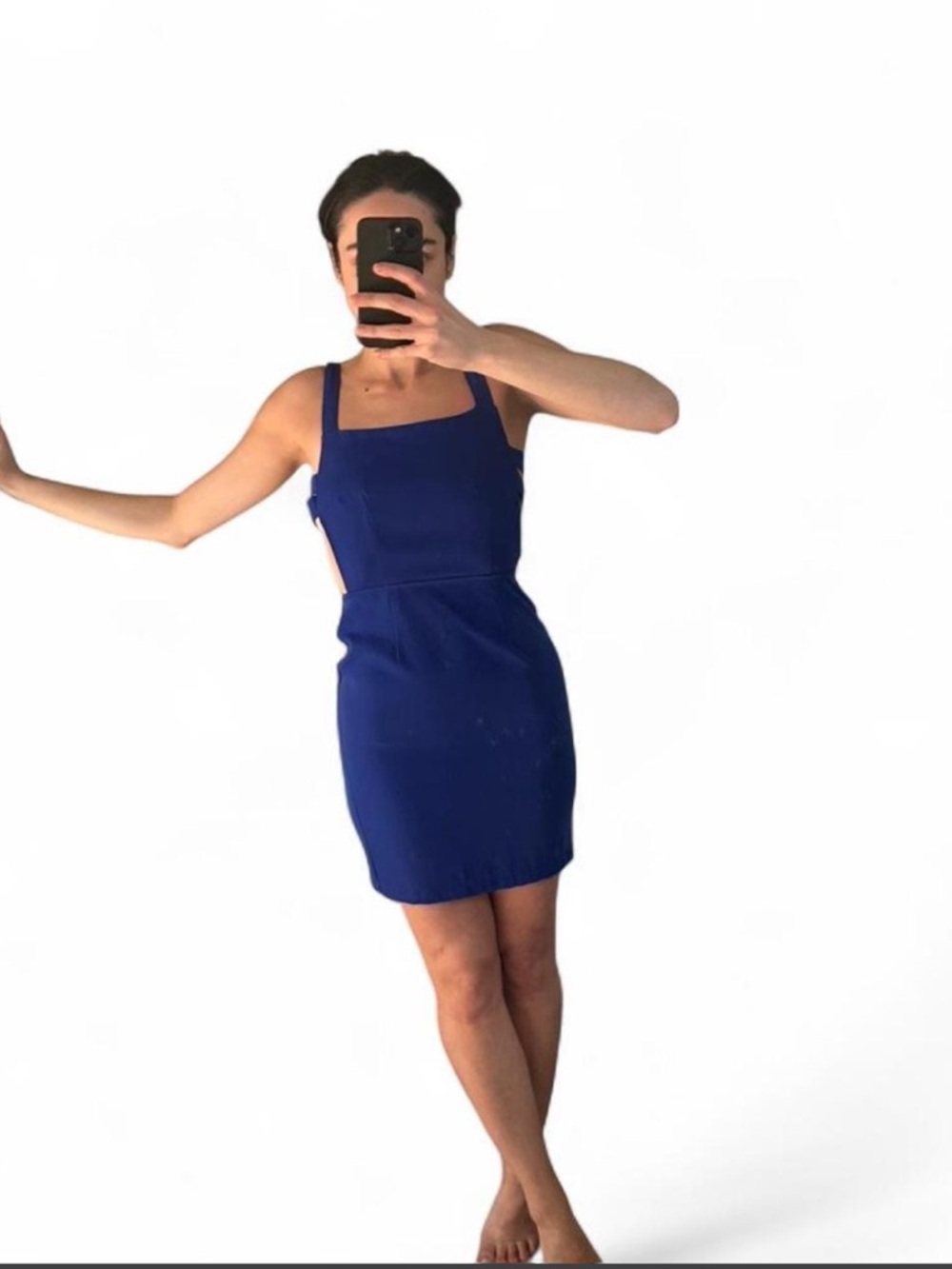 by the way. Royal Blue Square-Neck Mini Dress